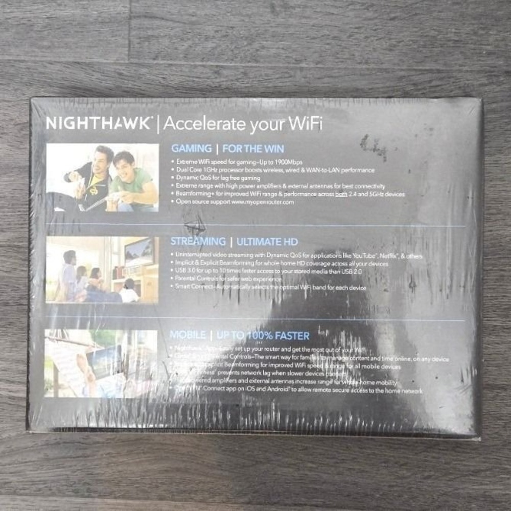 NETGEAR Nighthawk AC1900 Smart‎ WiFi Router R7000 Dual-Band Gigabit - Picture 6 of 6